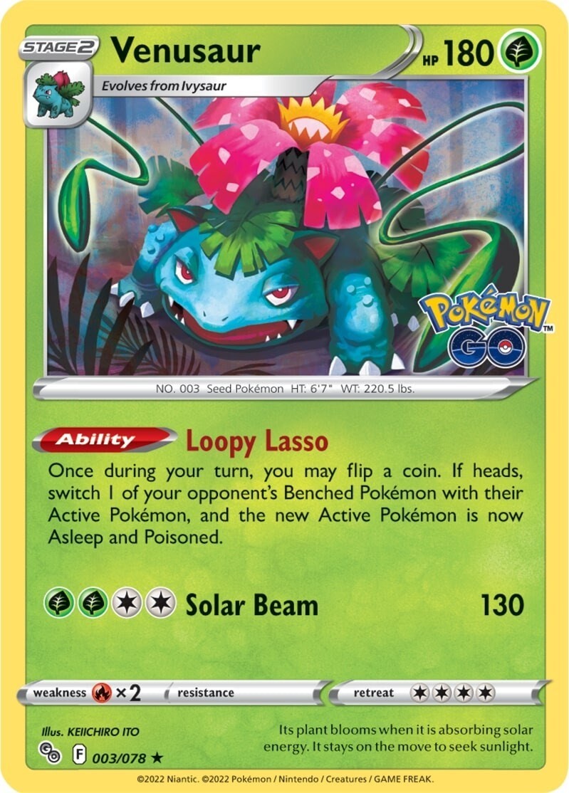 Venusaur 003/078 Pokemon GO Holofoil