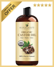 Premium Organic Castor Oil 100 Pure and Hexane-Free Cold-Pressed Beauty 16 fl.
