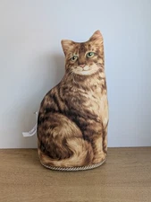 Realistic Tabby Cat 14" Doorstop Weighted Stuffed Pillow The Sewing Factory NWT