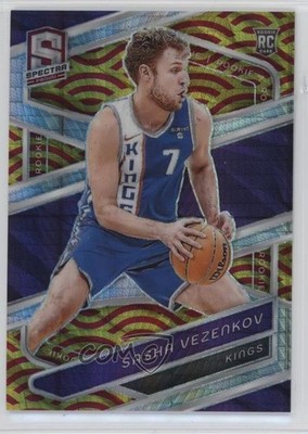 2023 Spectra International Red & Yellow Prizm 10/49 Sasha Vezenkov Rookie RC 5h8