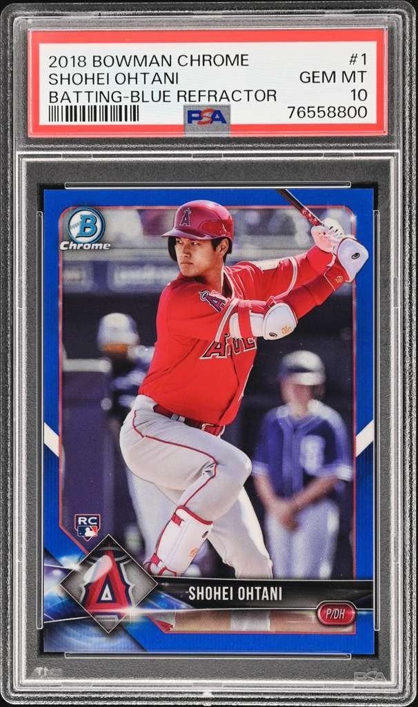 2018 Bowman Chrome Batting Blue Refractor /150 #1 Shohei Ohtani PSA 10