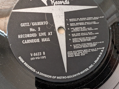 Stan Getz / Joao Gilberto - Getz/Gilberto #2 Vinyl LP Verve Label