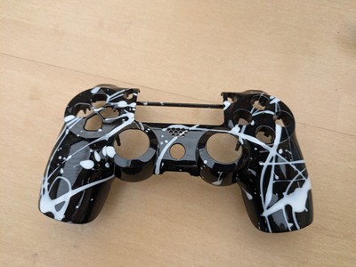 Custom Front Schwarz weiß Playstation 4 V2 Controller Shell Case Gehäuse 