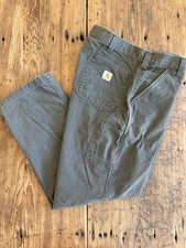 Carhartt Loose Fit Mens 40X30 Utility Work Canvas Pants Olive RN 14806
