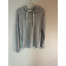 Abercrombie  Fitch Soft A F Cozy Grey Marl Hoodie Logo Graphic Sweatshirt S