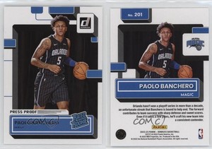 2022-23 Panini Donruss Rated Silver Press Proof Paolo Banchero #201 Rookie RC