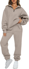 Women'S Sweatsuits 2 Piece Outfits Lounge Sets Long Sleeve Half Zip Pullover and