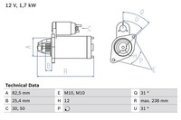 DéMarreur Bosch 0 986 021 360 FüR OE A 006 151 25 01 - A 006 151 25 01 80 - A