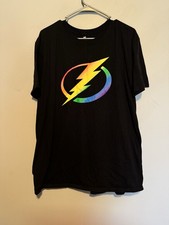 Fanatics Tampa Bay Lightning XL Black Shirt Rainbow Logo NHL Hockey