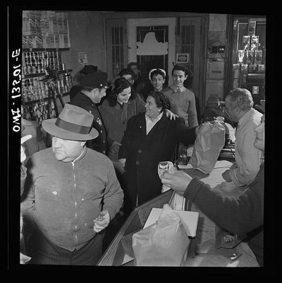 New York New York 1943 Italian-American Policeman Grocery Store Mulberry Street