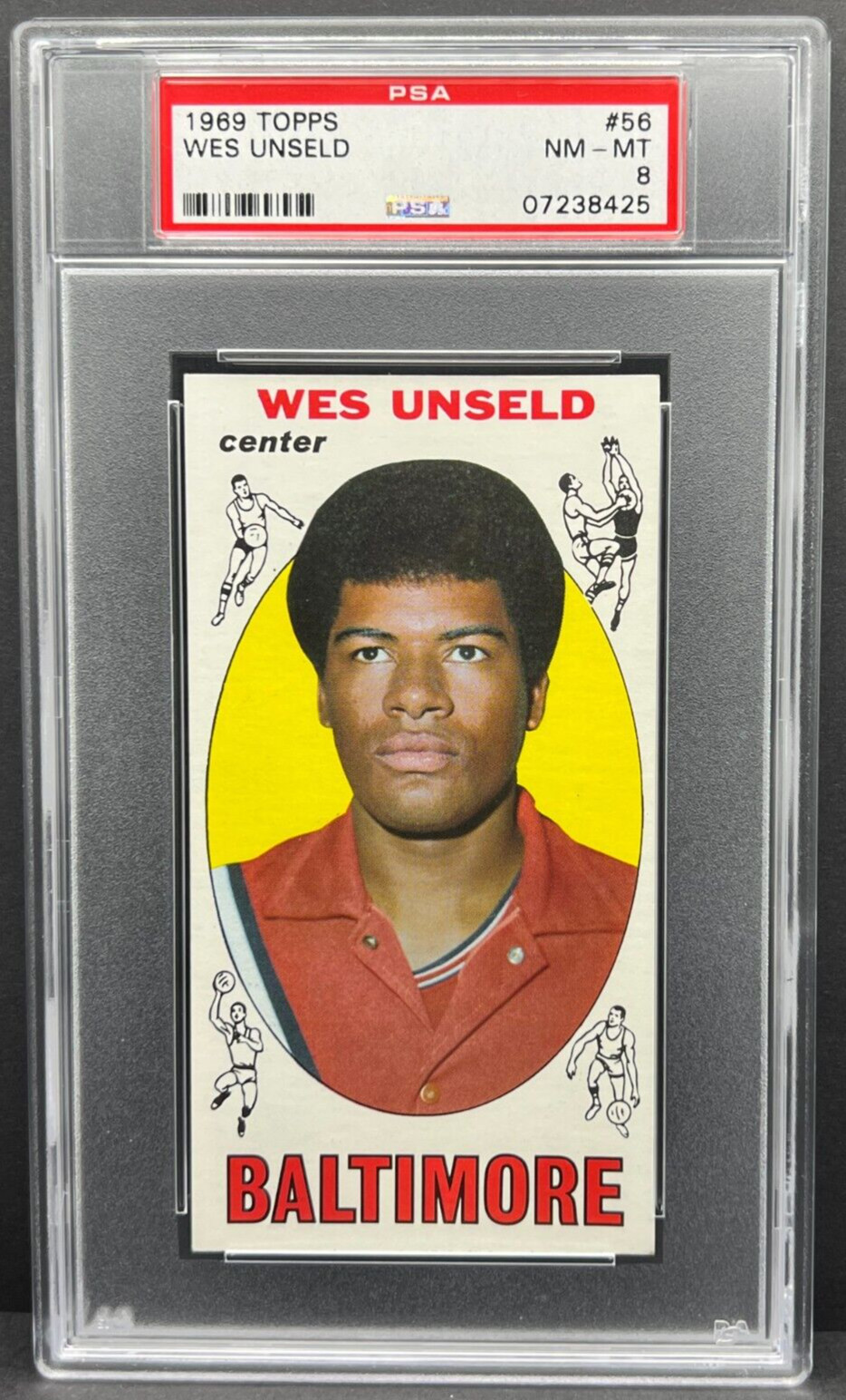 1969 Topps Tall Boy Basketball Wes Unseld PSA 8 NM-MT Baltimore RC #56    cc23