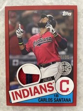 2020 Topps 1985 Baseball Relics Series 2 Red 17/25 Carlos Santana #85TR-CSO