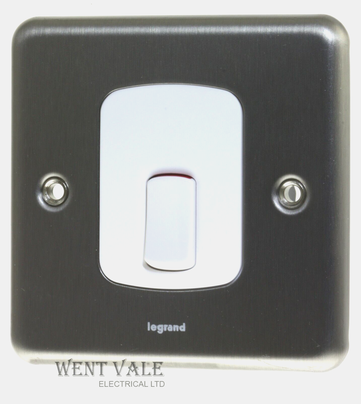 Legrand Synergy Decorative - 7330 10 - Brushed Steel 20a Double Pole Switch