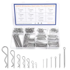 Cotter Pin Assortment Kit - 200 Pcs Hardware Pins Set,304 Stainless Steel Kotter