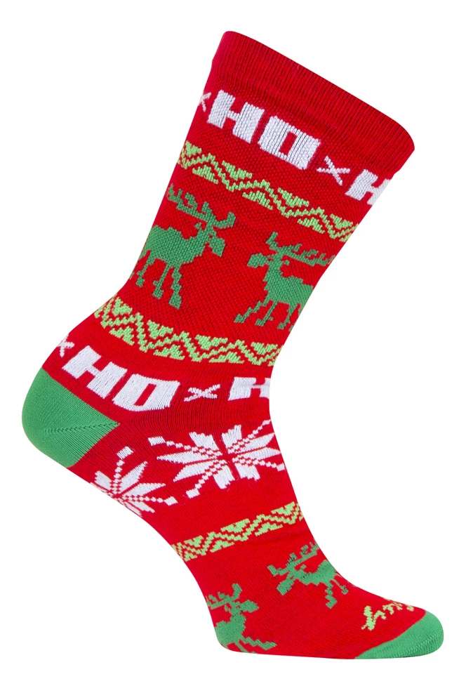 Socks - SockGuy - Ho Ho Ugly Sweater Red X'mas S/M 6" Crew/Limited/Holiday Cycli - Image 2 of 4