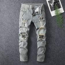 Purple Brand New Versatile Skinny Ripped Limited Edition Men's Jeans