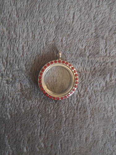 Red Crystal Rhinestone Glass Living Memory Floating Charm Locket Pendant - Picture 11 of 12