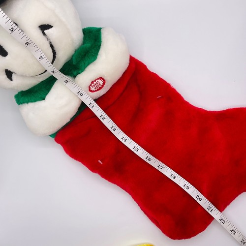 Vintage Weihnachtsstrumpf Dan Dee MTY Plüsch Schneemann Gesicht kichernd sprechend 22 Zoll rot A - Bild 7 von 7