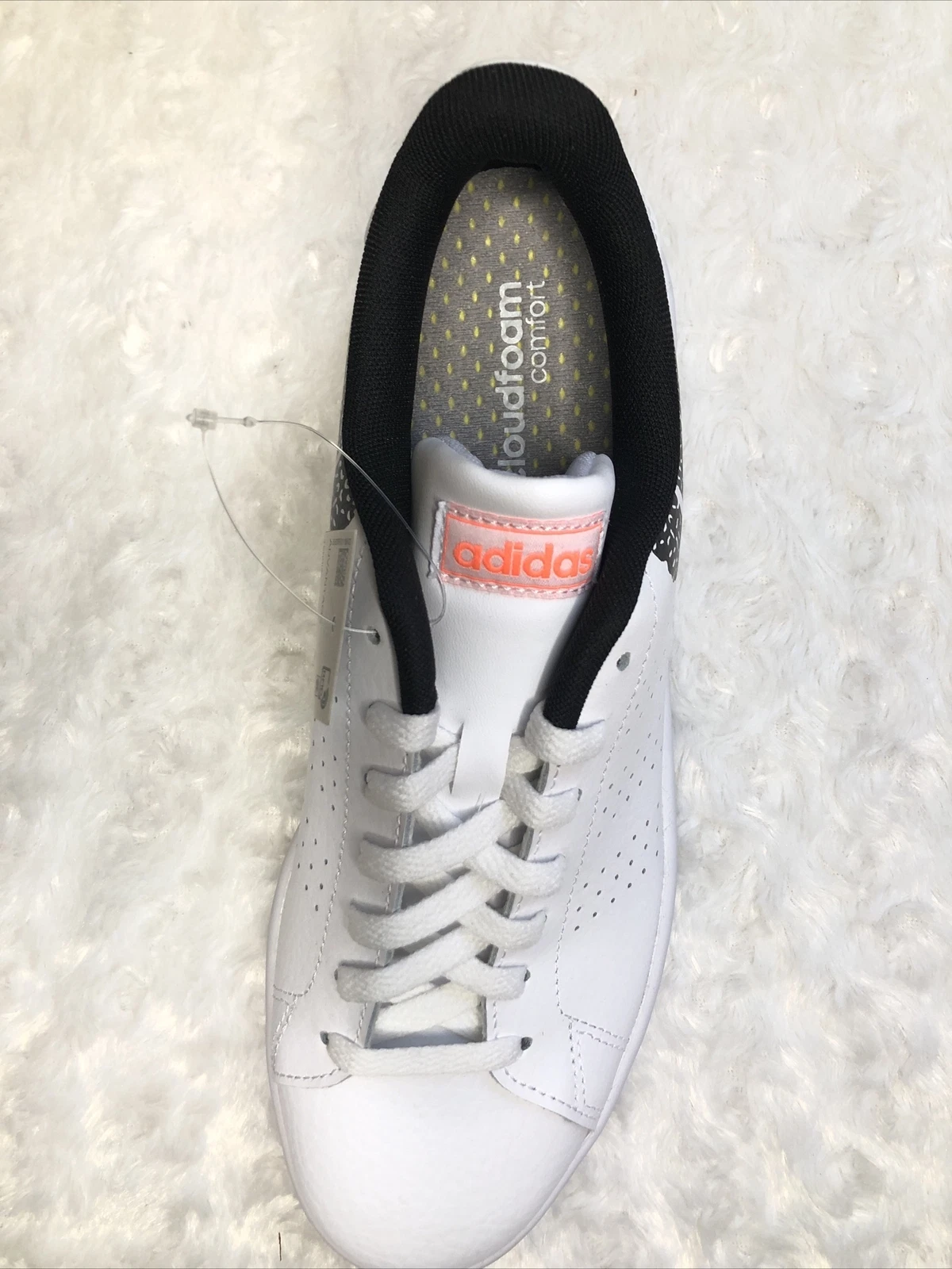 Scarpe sneakers donna Adidas Advantage grafiche stringate bianche EH1112 taglia 9 10