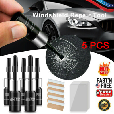 5 PCS Cracked Glass Nano Repair Liquid Kit Windshield Car Window Repair Tool USA