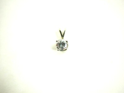 .50ct Half Carat Cubic Zircon Solitaire Pendant Sterling Silver 