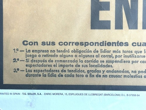 Corrida Plaza De Toros Madrid Jesulin Ubrique Ponce Carteles Pintado - Imagen 6 de 8