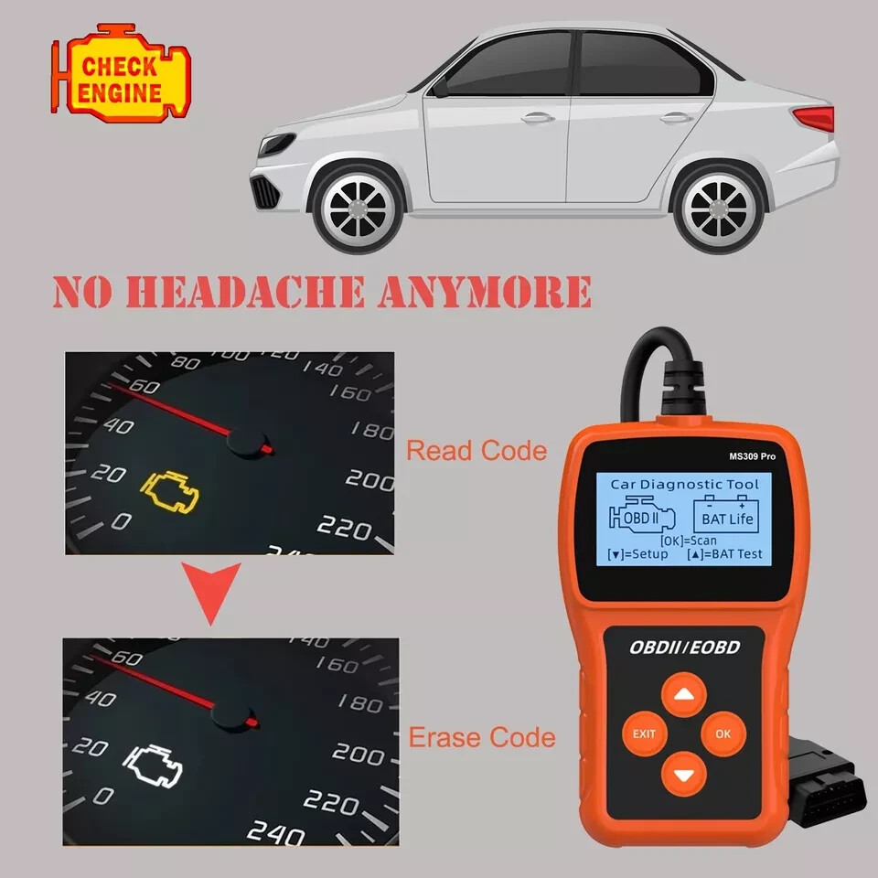 Automotive OBDII Scanner Code Reader Car Check Engine Fault Diagnostic Tool