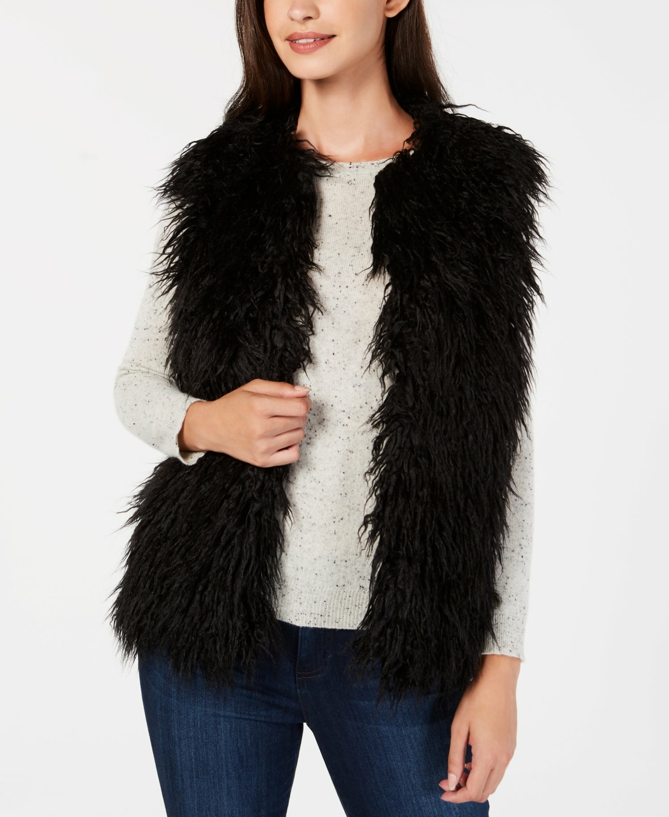 Blush Faux-Fur Vest Black 760439063952 