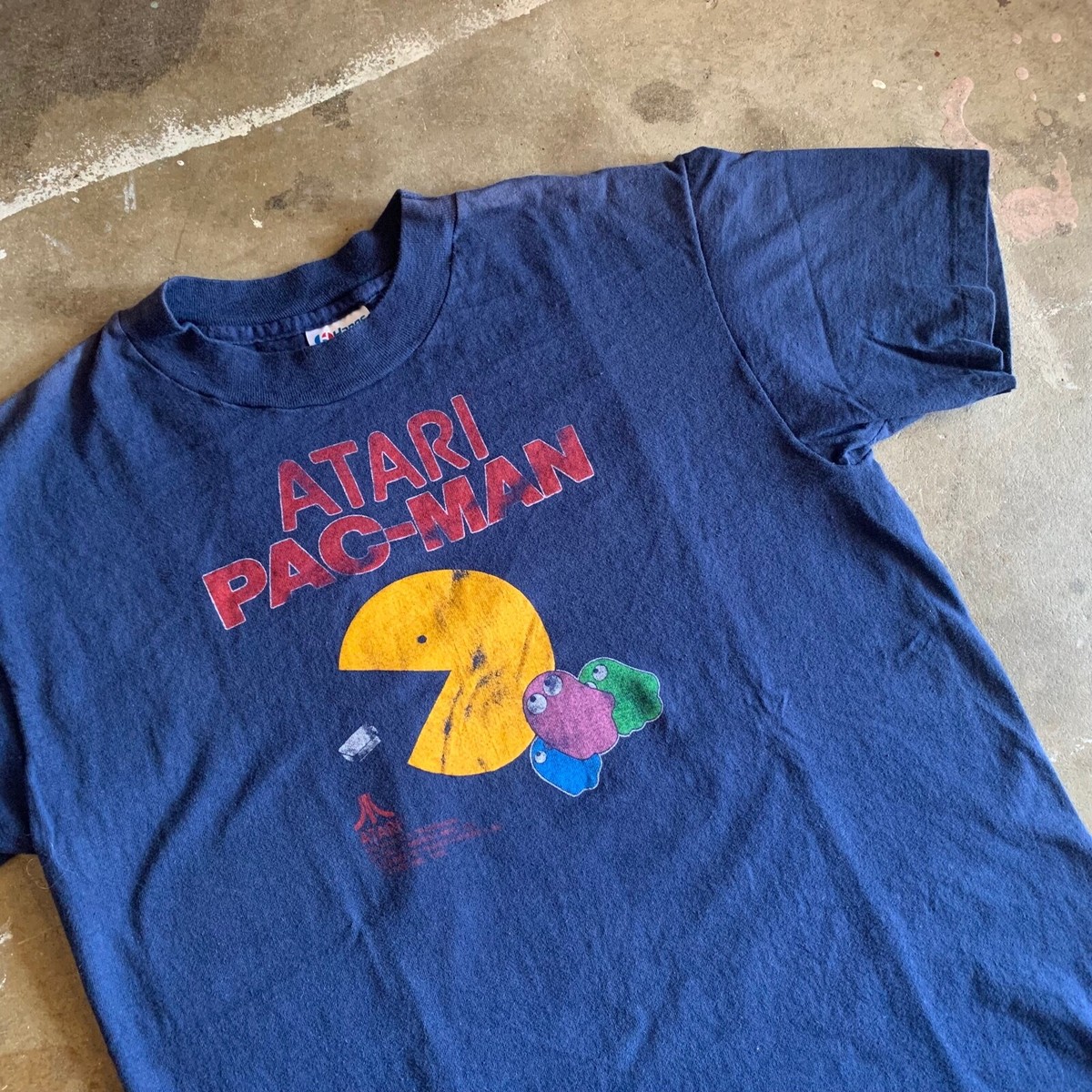 80s VINTAGE ATARI PAC-MAN T-SHIRT SZ L ARCADE VIDEO GAME