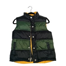 Gymboree Sleeveless Green And Navy Blue Boys Quilted Puffer Vest Size M 7/8