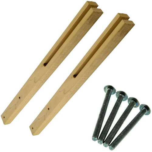 Wooden Headboard Legs Struts Pair Pre-Drilled With Screw Multi Fit Hardwood 61cm - Picture 1 of 9