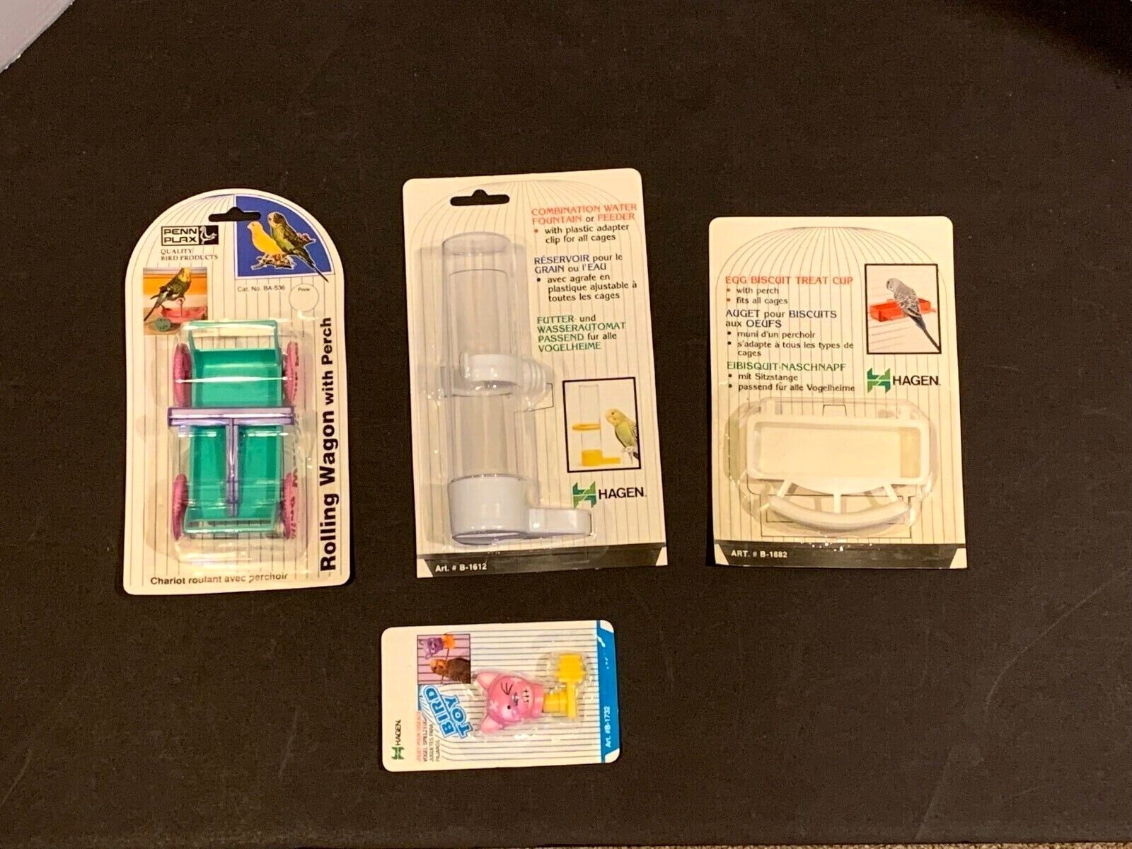 NOS-Hagen-Penn Plax 4-Pet Bird  Parrot  Cockatiel Cage-. Perch Lot- FREE SHIP