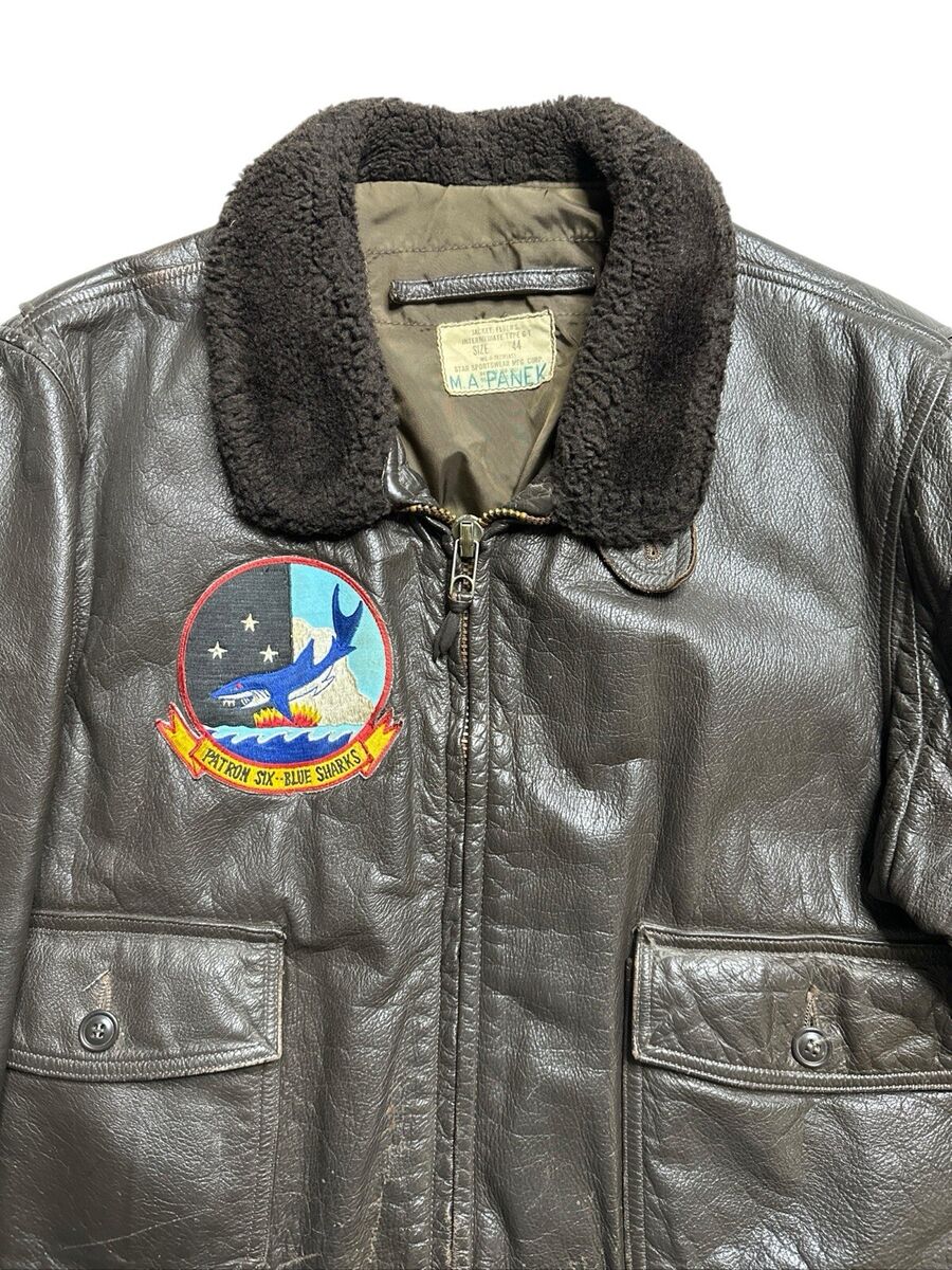80s G-1 Leather Jacket Military Navy Fur Collar 44 Patched 80s G-1 Leather Jacket Military Navy Fur Collar 44 Patched
