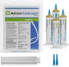 GENUINE Advion Roach Killer | 4 PACK | Cockroach Gel Bait Tubes + Plunger & Tips