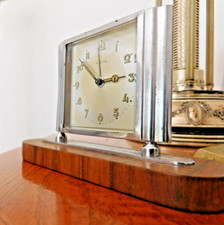 Bauhaus Delicate Chrome Table Clock Mauthe Alarm Function Designer Adjustable Ball Joint
