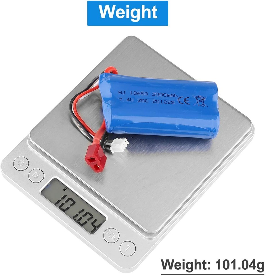 Lot De 2 Batteries Rechargeables Li-ION 7.4V 2000mAh Pour Voiture RC WLtoys - Avec Chargeur USB