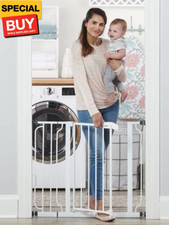 Easy Step 38.5-Inch Wide Walk Thru Baby Gate, Includes 6-Inch Extension Kit, Pre