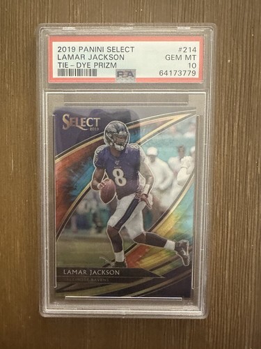 2019 Panini Select Lamar Jackson Field Level Tie-Dye Prizm /25 #214 PSA 10