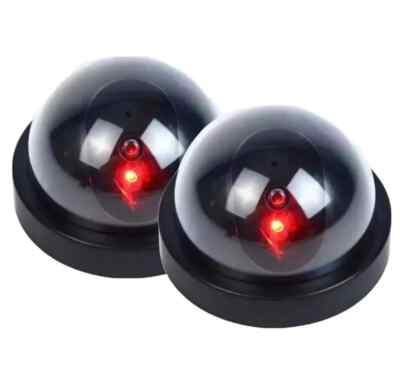 2 x Dummy CCTV Dome Kamera Rot LED Licht Auto, Haus, Wohnwagen Sicherheit Diebstahl Alarm