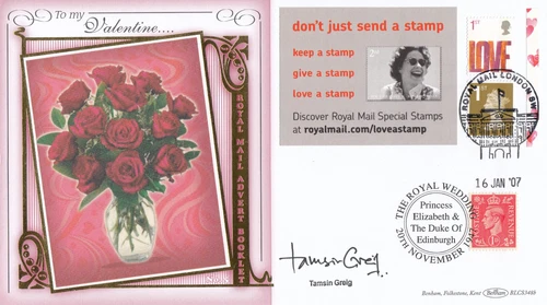 TAMSIN GREIG SIGNED Advert Booklet GB Benham FDC London SW 2007 (105874)