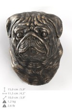 Pug, dog statuette to hang on the wall, Art Dog Limited Edition, USA