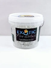 25 Lbs Exotic 1/4" Crystal Reflective Fire Glass-Gas Fireplace/Gas Fire Pit New