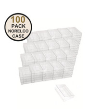 New- 100 Pack Norelco Cassette Case / Clear Jewel Audio Cassette Case