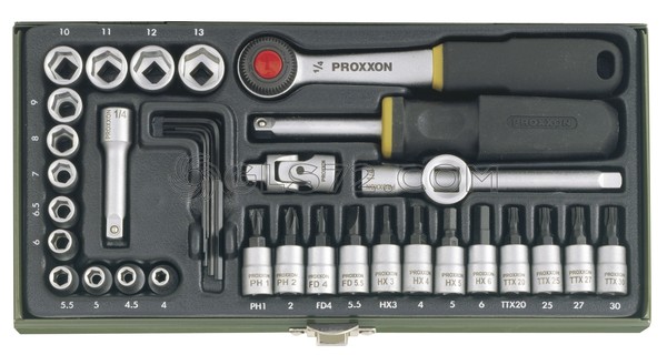 "FEINMECHANIKER-SATZ Mit 1/4\" -RATSCHE 36 Teilig Proxxon 23080"-image