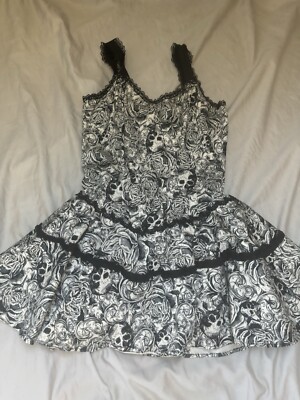 Living Dead Souls Skulls Emo Goth Alt Witch Dress Rockabilly Large Hot Topic Y2K