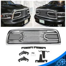 Front Big Horn Chrome Packaged Grille+Shell Fits 09-12 Dodge Ram 1500 Trunk