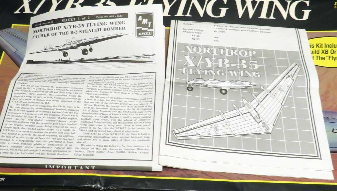 NEW AMT ERTL NORTHROP YB-35 FLYING WING 1:72 SCALE MODEL KIT