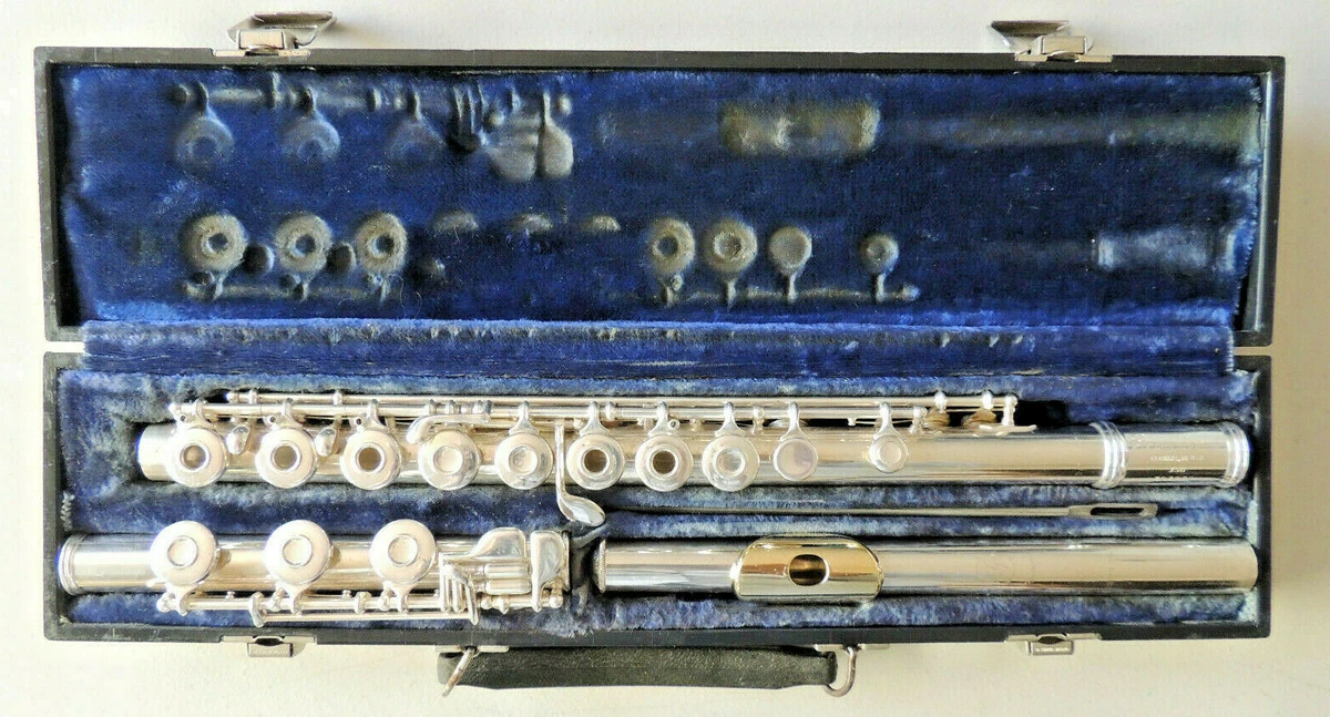Gemeinhardt 3SB Custom Silver Flute Ser 707876 Gold Lip Plate Good Condition