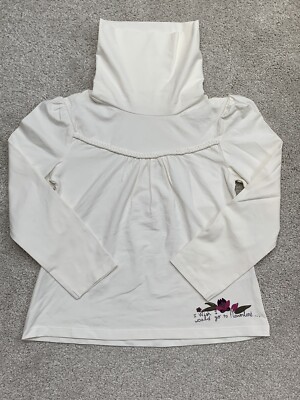 NEU Mädchen Vertbaudet Creme Roll Polo Rollkragen Langarm Top 4-5 5-6 Jahre