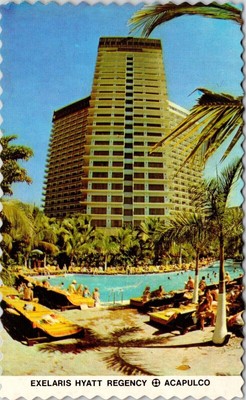 Exelaris Hyatt Regency Acapulco Mexico Postcard UNP VTG Unused Vintage Scalloped